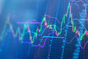 Financial data on a monitor