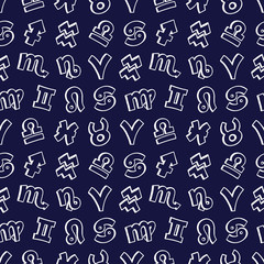 seamless sketch zodiac signs