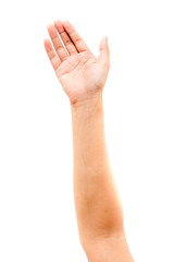 Obraz premium Hand finger pointing isolated on white background