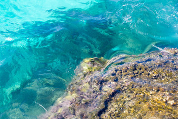Stone cliff in a beautiful blue sea Cyprus