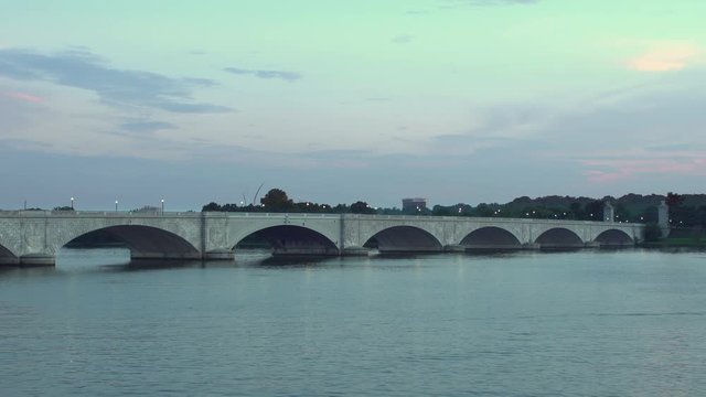 The Arlington Memorial Bridge - a Neoclassical masonry, steel, and stone arch bridge that crosses the Potomac River at Washington, D.C., the capital of the United States.