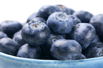 Blueberries in blue bowl