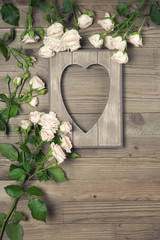 Wooden heart shape frame