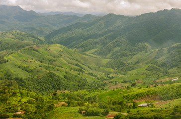 Landscape of layer mountain, Nan Province, Thailand