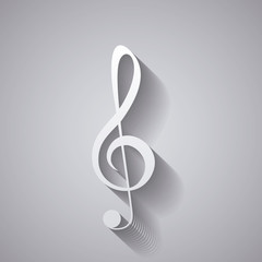 Obraz premium Isolated music note icon. Sound melody pentagram and musical theme. Vector illustration