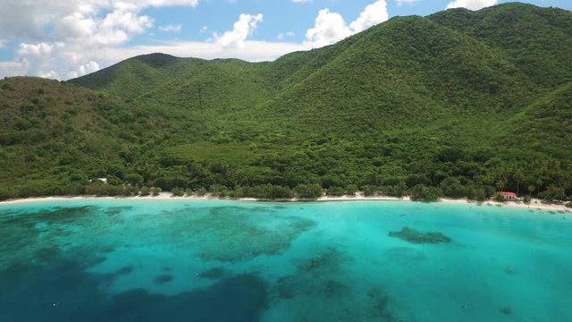Aerial view of Maho Bay, St John, United States Virgin Islands