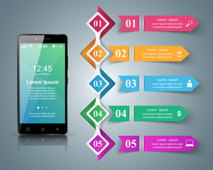 3D infographic. Smartphone icon.