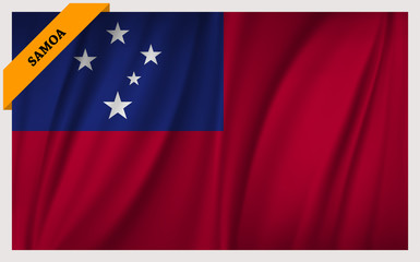 National flag of Samoa - waving edition