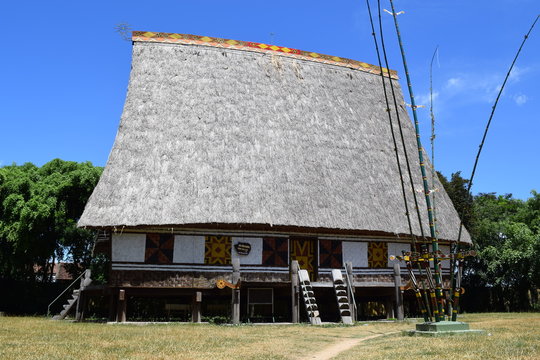 traditional Rong house in ethnic villages in highland Vietnam