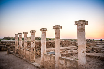 Fototapeta premium Ancient columns in Paphos Archaeological Park, Cyprus