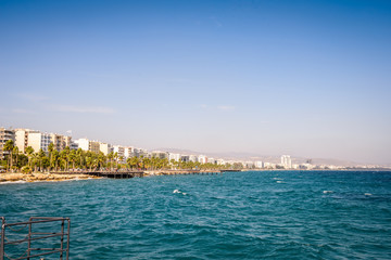 Fototapeta premium Mediterranean coast in Limassol, Cyprus