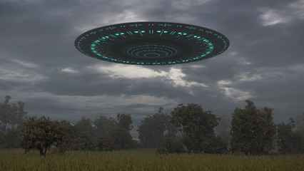 Ufo over trees 3d © kolbass