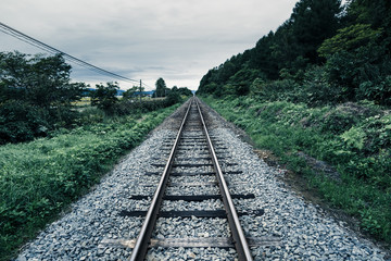 まっすぐな鉄道の線路