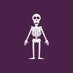 Skeleton for halloween in a flat style