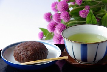 おはぎと緑茶