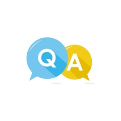 Question and Answer Bubble Speech with Long Shadow