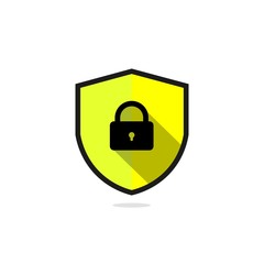 Security Shield Vector Icon With Long Shadow