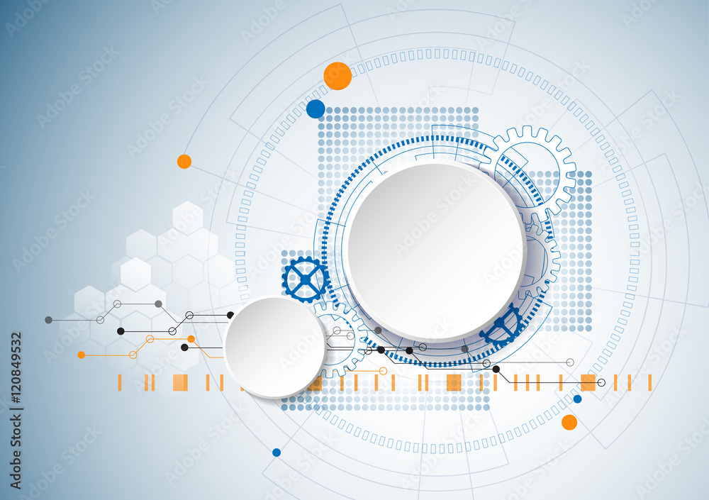 Poster futuristic geometric abstract technology background vector illus