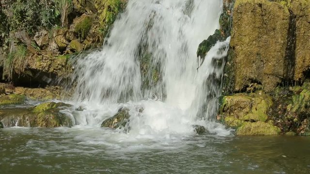 waterfall in the coal mine