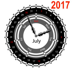 Creative idea of design a Clock with circular calendar