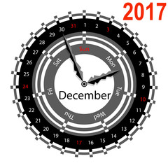 Creative idea of design a Clock with circular calendar