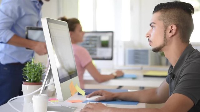 Students in design training course