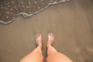 Enjoying the sea / ocean.