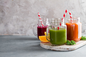 Fototapeta premium Fresh juice in the jar for detox or healthy lifestyle
