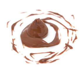 chocolate stains on a white background