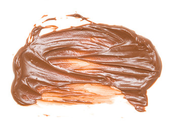 chocolate stains on a white background