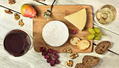 Wine and cheese tasting photo with fresh fruit