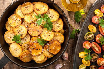 Roasted potato with cherry tomatoes