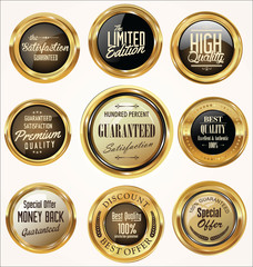Golden retro vintage badges collection