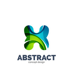 Vector set of abstract letter business logo icons