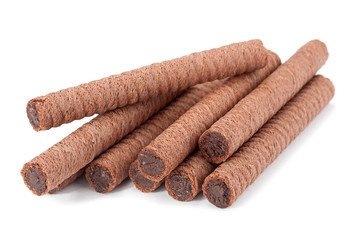 Sweet chocolate round stick wafers