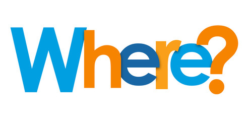 "WHERE?" Vector Overlapping Letters Icon
