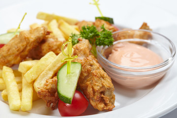 Chicken nuggets with french fries