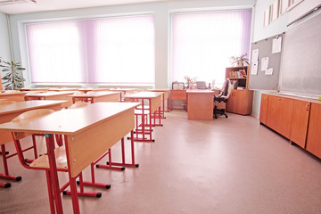 Interior of an empty school class