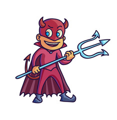 Happy halloween. Cartoon cute child in costume evil