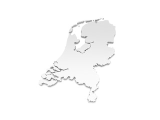 3D Illustration - Karte Niederlande