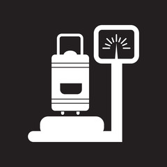 Obraz premium flat icon in black and white style Luggage weighing 