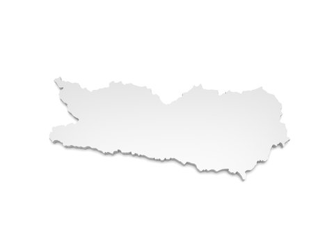 3D Illustration - Karte &Ouml;sterreich - K&auml;rnten