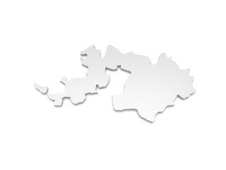 3D Illustration - Karte Schweiz - Basel