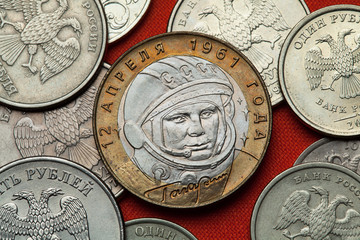 Coins of Russia. Yuri Gagarin