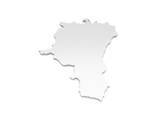 3D Illustration - Karte Schweiz - St. Gallen