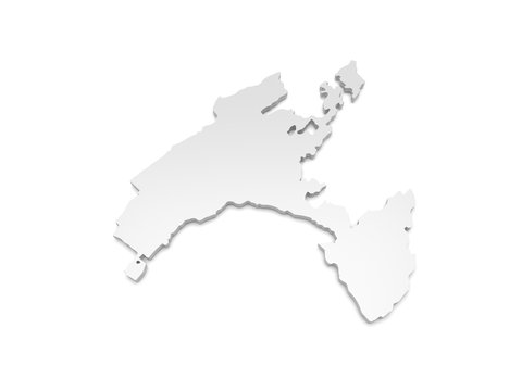 3D Illustration - Karte Schweiz - Vaud