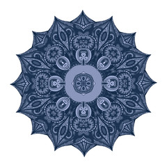 Vector Beautiful Deco Colored contour Mandala