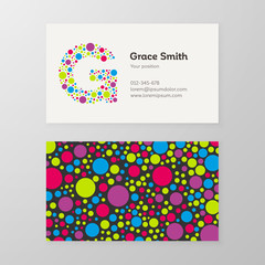 Modern letter G circle Business card template