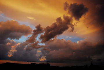 Dramatic sunset sky