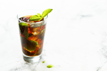 Ice tea with mint